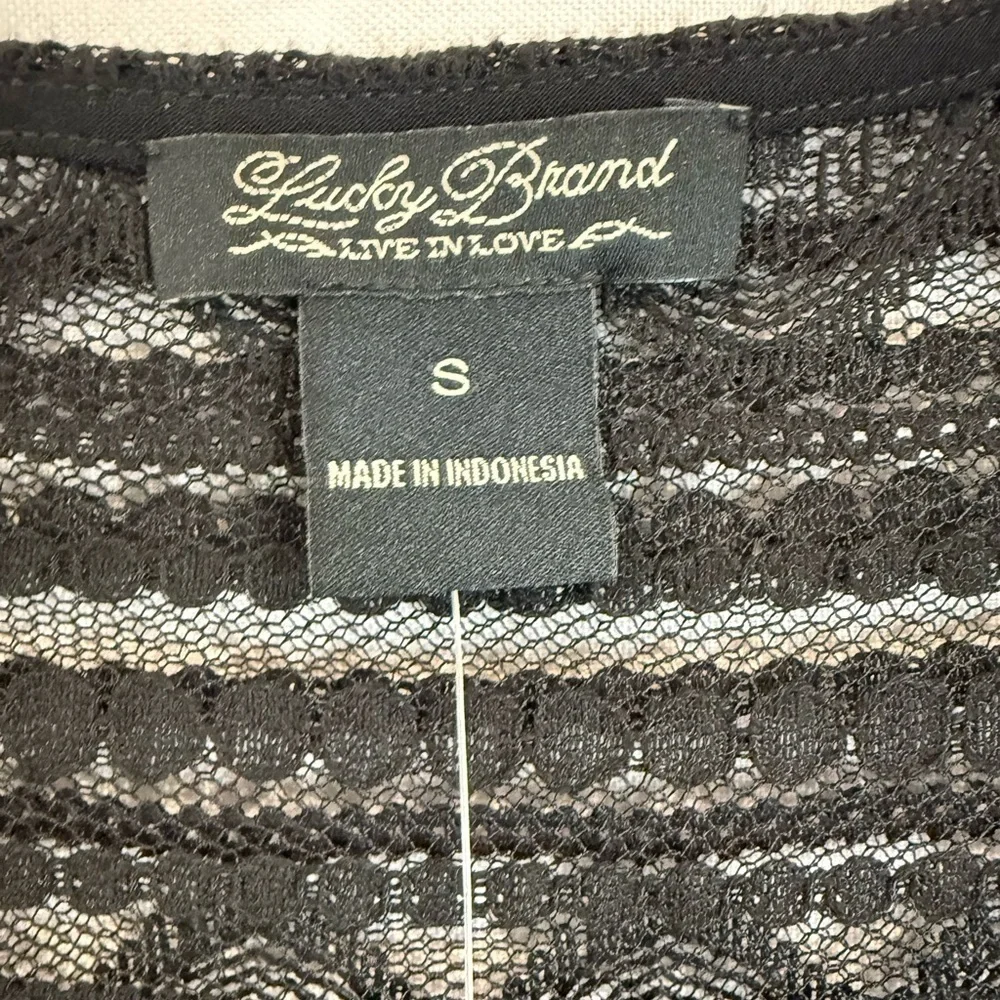 NWT Lucky Brand Dress Black Floral Lace Size Small Fully lined Boho Festive NEW
